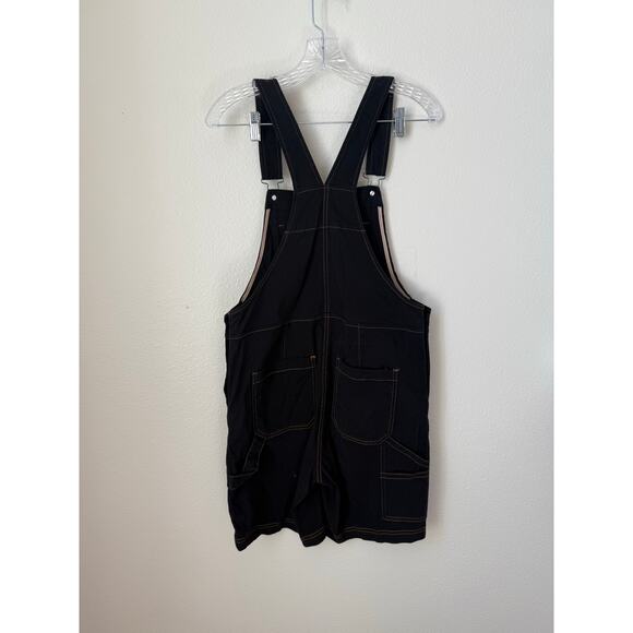 WILDFANG The Essential Shortall Stretch Cotton Overall Shorts Black Size Small - Picture 4 of 7